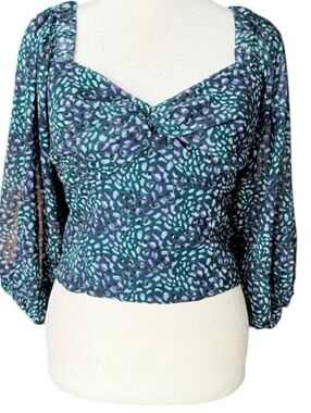 Hutch Anthropologie Medley Blouse in Animal Sz M